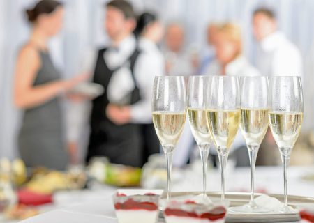 Aperitif champagne for business meeting conference participants
