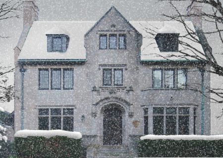 Lost in the storm, Rowan sees a stately home through the snow.
https://commons.wikimedia.org/wiki/File:Watson_P._Davidson_House.jpg